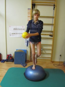 Bossu stabiliteitstraining knie (foto praktijk)